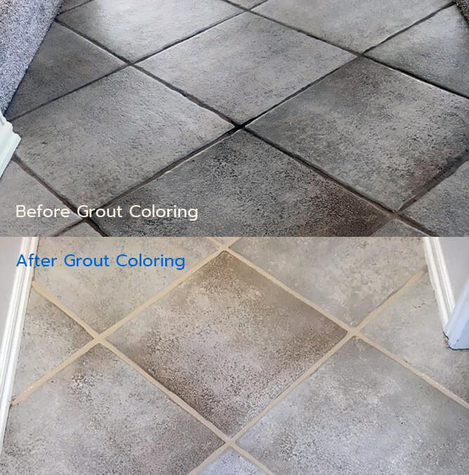 Before and After Grout Coloring